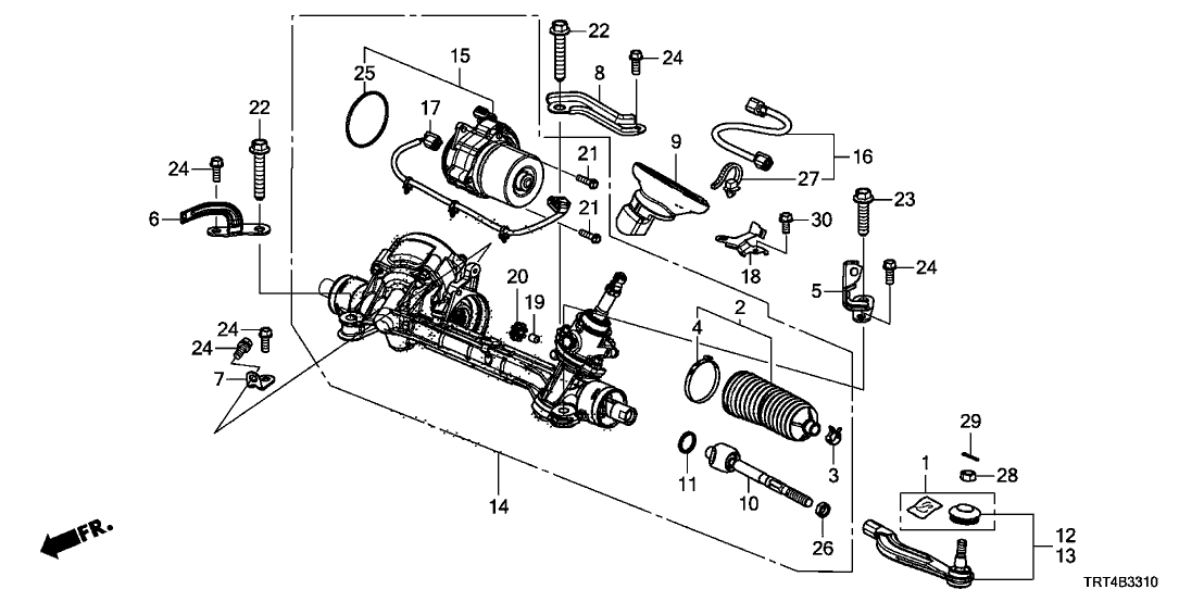 Honda 53650-TRT-F13 Gear Box Assembly, Eps