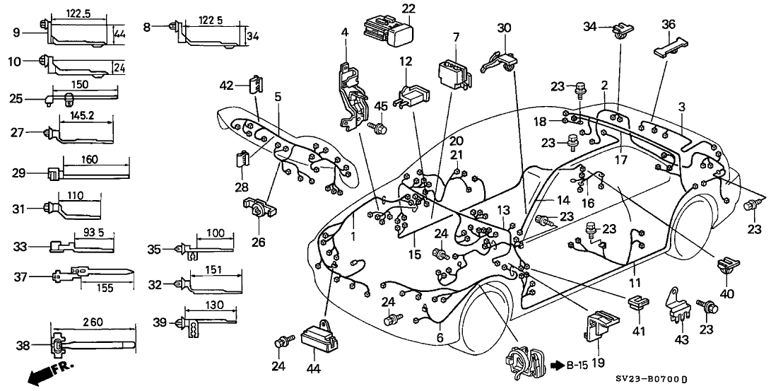 Honda 32140-SV2-A11 Wire Harness, Side (Driver)