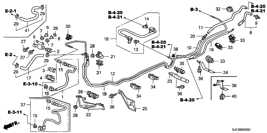 Honda 17374-SJC-A00 Tube A, Canister Drain