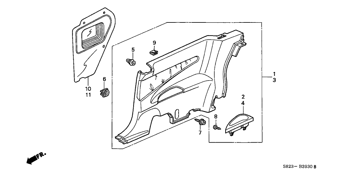 Honda 83730-S82-A41ZC Lining Assy., R. Side *YR169L* (MILD BEIGE)