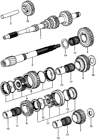 Honda 23520-634-000 Gear, Countershaft Reverse