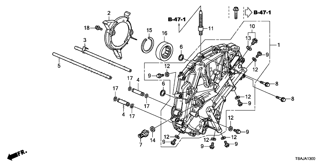 Honda 21230-5DJ-000 Cover Assy., L. Side