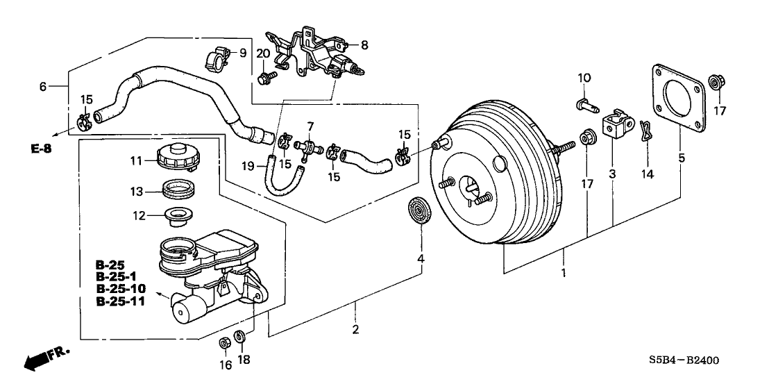 Honda 46407-S5B-A02 Clamp, Master Power Tube