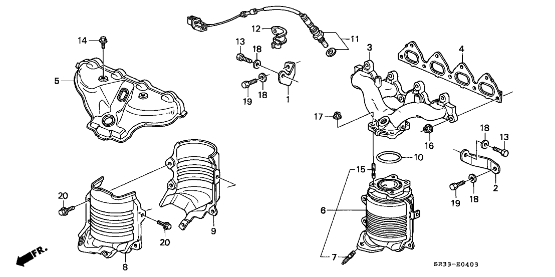 Honda 11941-P07-L00 Stay, R. Exhuast Manifold