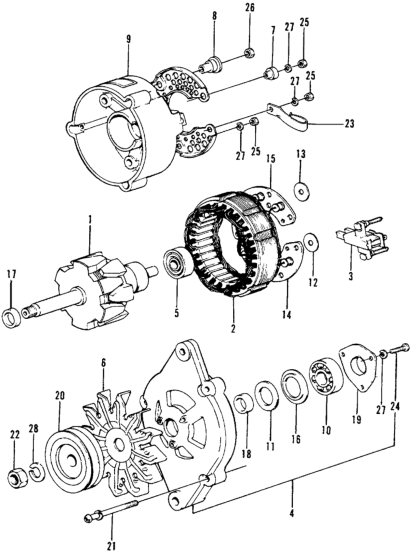 Honda 31115-611-004 Fan, Alternator