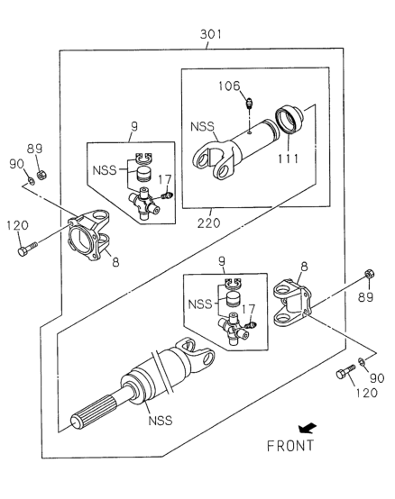 Honda 8-97049-301-1 Yoke, Front Flange Propeller Shaft