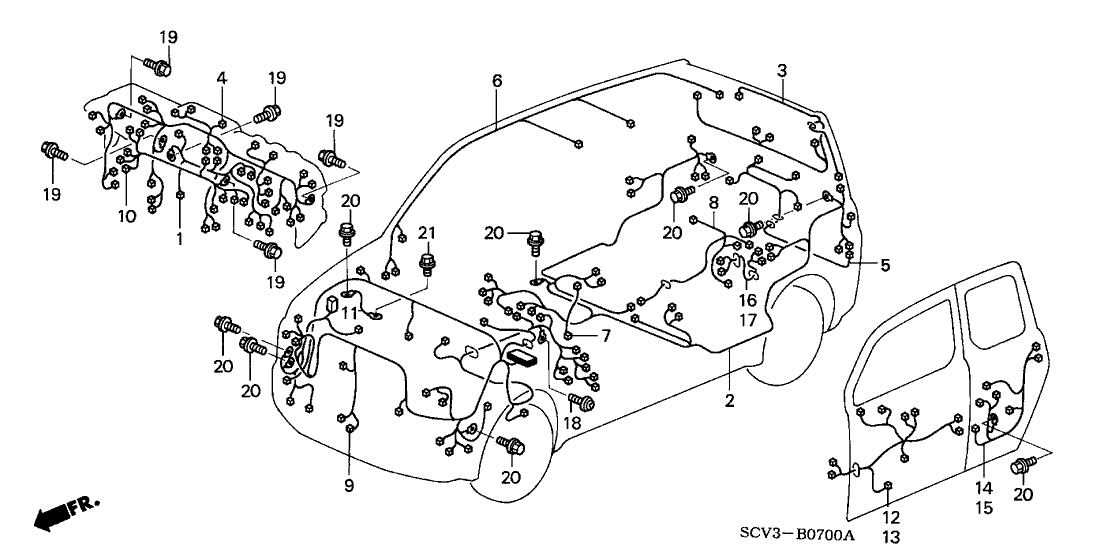 Honda 32118-SCV-A00 Wire Harness, Tailgate (Lower)