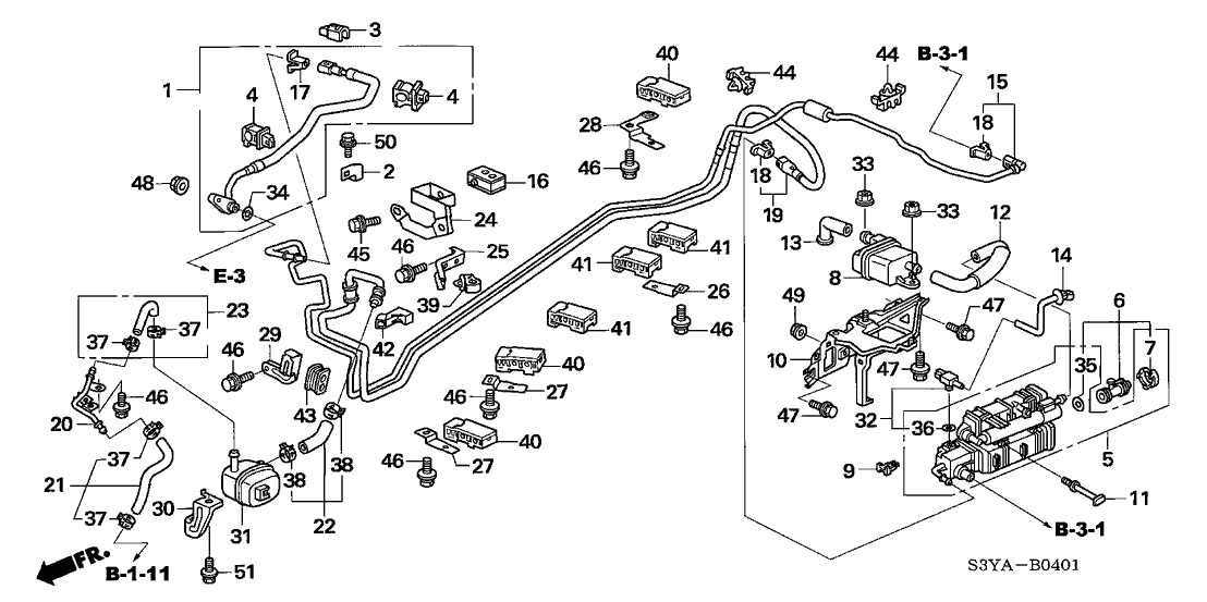 Honda 17736-S3Y-A51 Hose Assy., Purge (B)