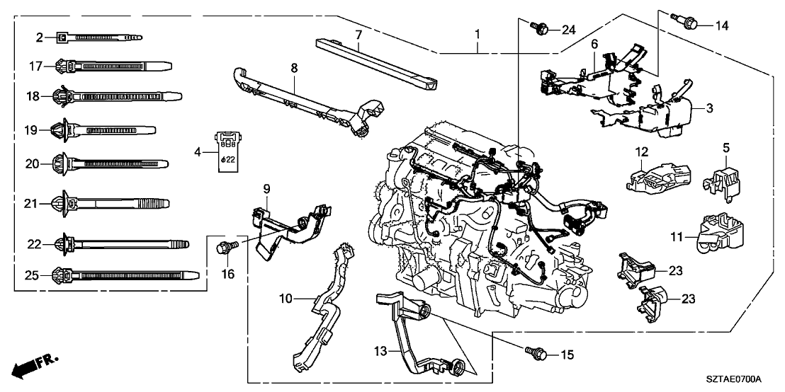 Honda 32110-RTW-A90 Wire Harness, Engine