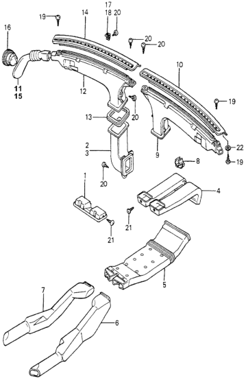 Honda 39255-672-621 Duct A, RR. Heater