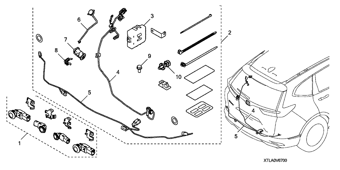 Honda 08V67-TLA-10030 Harn, Backup (Cabin)