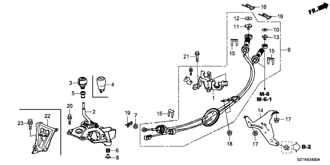 Honda 24601-RTX-000 Stay, Change Wire