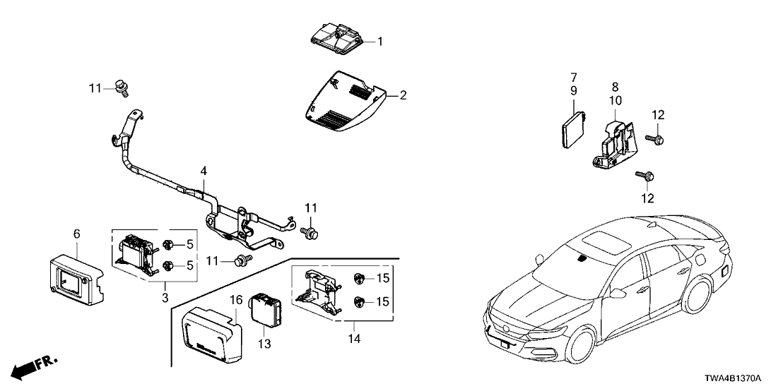 Honda 36803-TWA-A07 RADAR ASSY., MILLIWAVE (REWRITABLE)