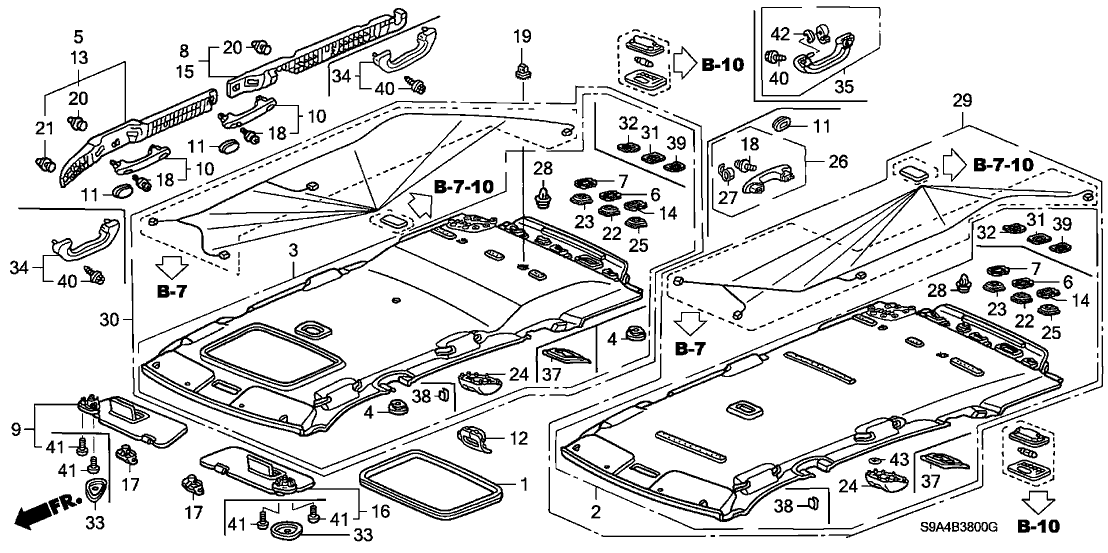 Honda 83230-SCA-A03ZB Sunvisor Assembly, Passenger Side (Light Saddle) (Mirror)