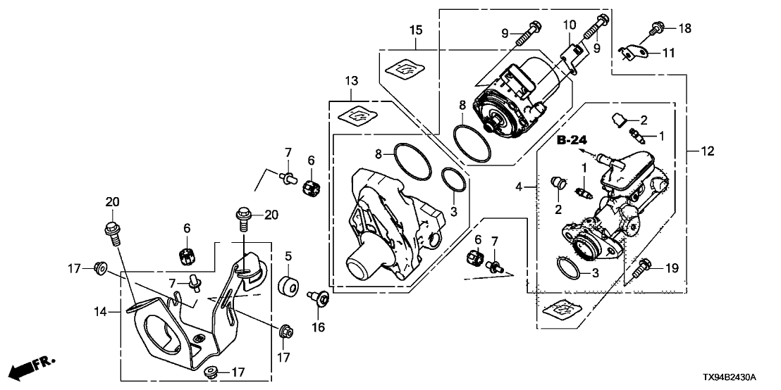 Honda 57306-TX9-A03 Cylinder Set, Tandem Motor