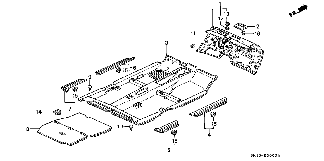 Honda 84261-SM4-000ZA Garnish, L. RR. Side *NH89L* (PALMY GRAY)