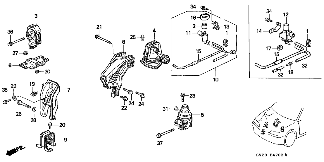 Honda 50910-SV4-J81 Solenoid Assy., Electronic Control Mounting