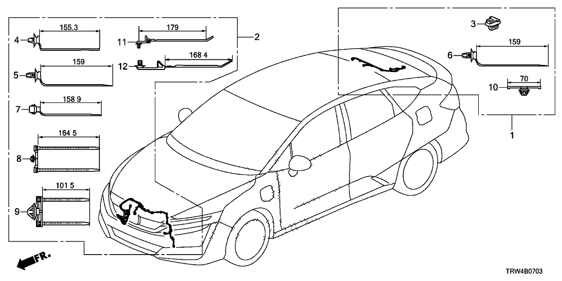 Honda 32116-TRT-000 Sub-Wire, RR. Parcel