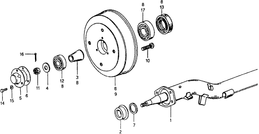 Honda 42600-663-020 Drum Assembly, Rear Brake