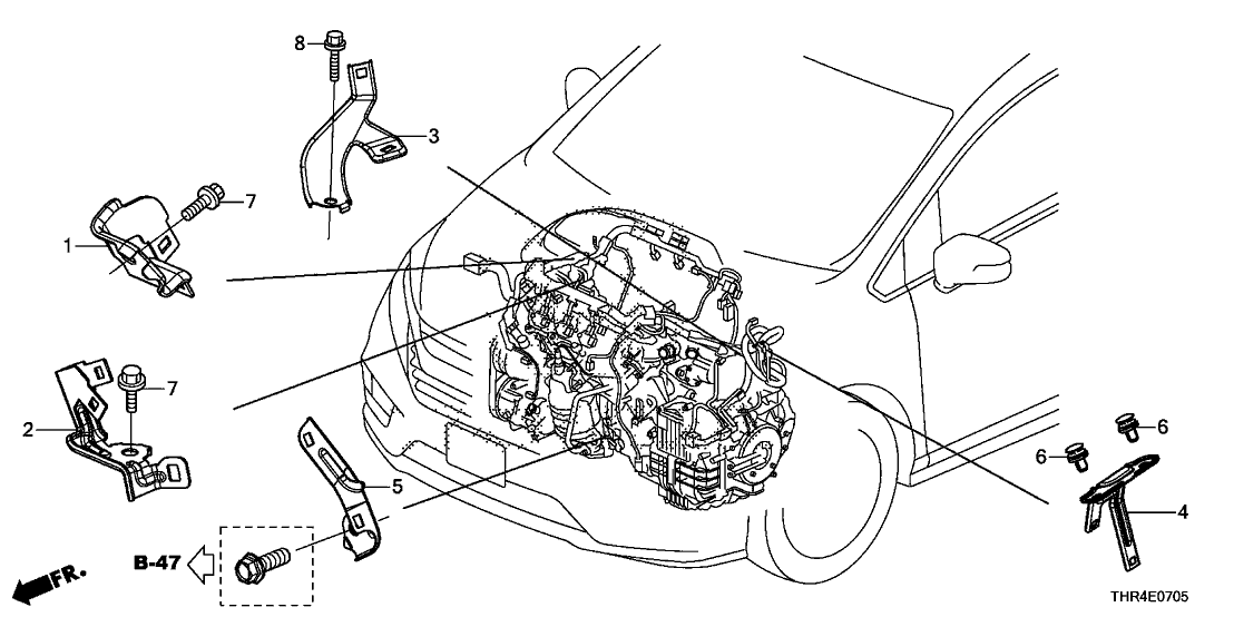 Honda 32116-5MR-A00 Stay, RR. Injector Sub-Harness