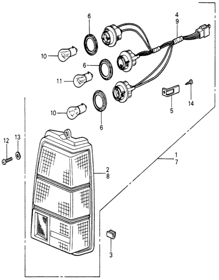 Honda 33500-SA3-673 Taillight Assy., R.