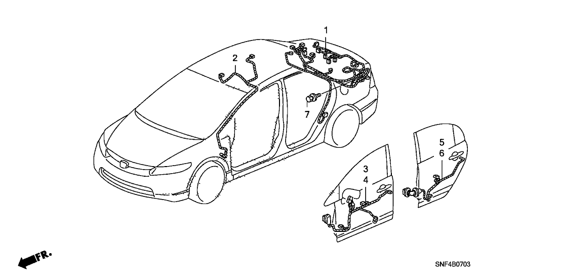 Honda 32108-SNF-A00 Wire Harness, RR.