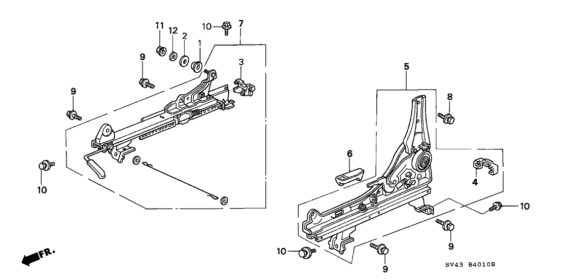 Honda 81550-SV1-A02 Slide, L. Reclining (Outer)