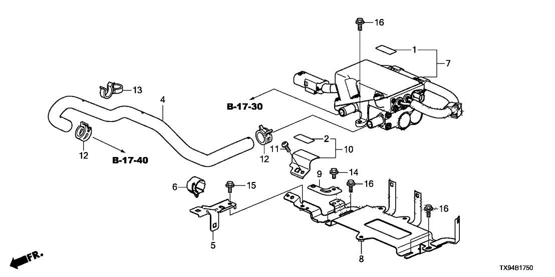 Honda 79902-TX9-A00 Stay, Electronic Heater Connecting