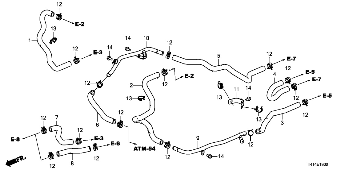 1J4055WMA01 Genuine Honda Hose, Fc Vcu Out