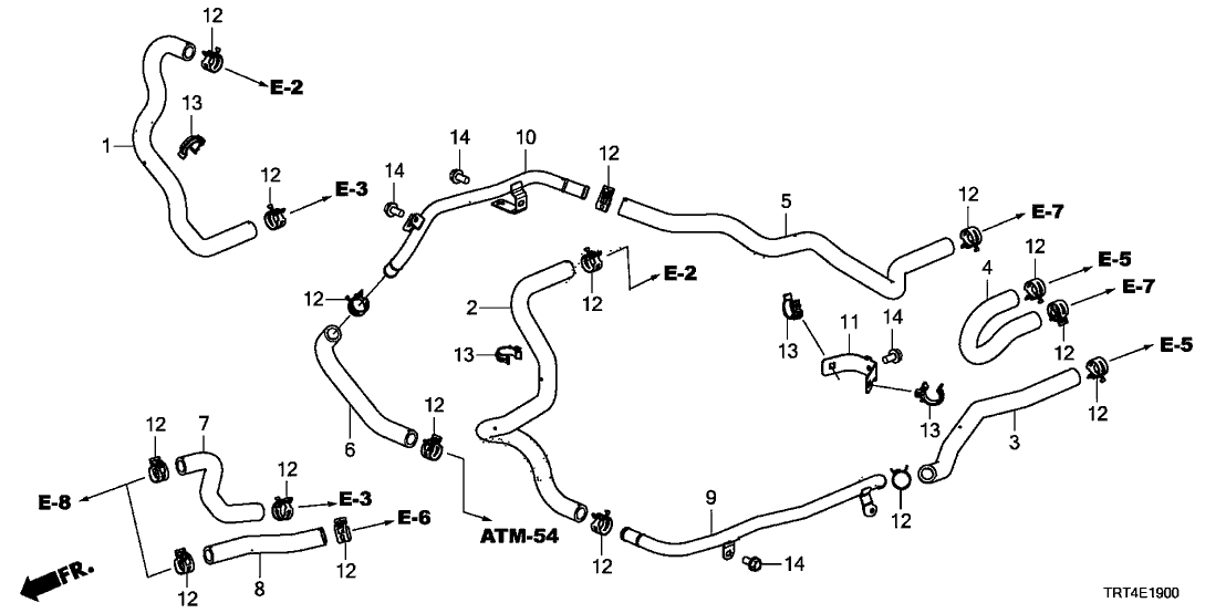 Honda 1J412-5WM-A00 Hose, Pcu Out