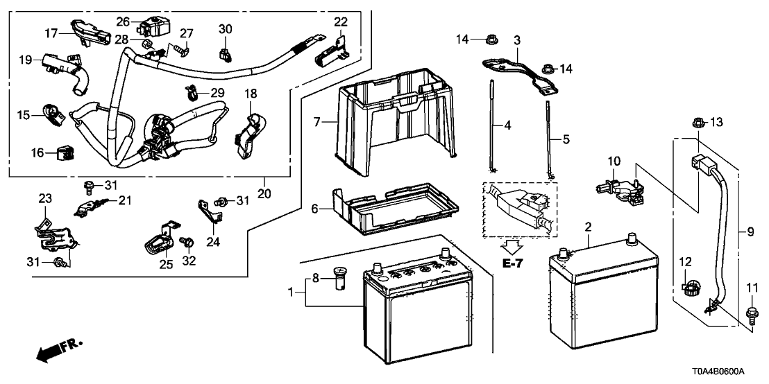 Honda 32413-T1W-A00 Bracket,Starter Cabl