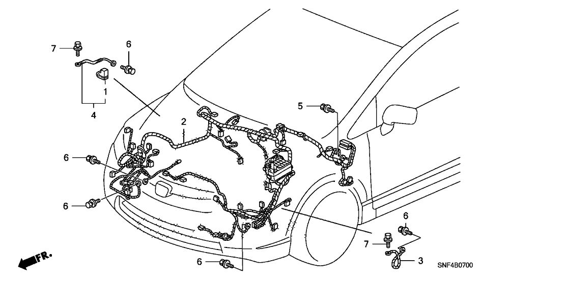 Honda 32200-SNF-A02 Wire Harness, Engine Room