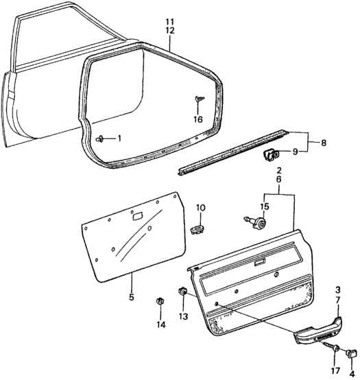 Honda 75851-SA1-660 Weatherstrip, R. FR. Door