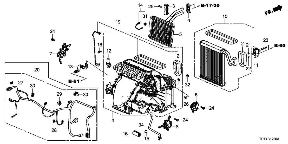 Honda 79110-TRT-A01 Core Heater Sub Assembly