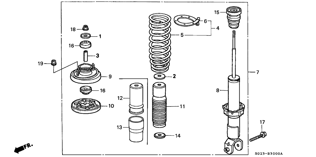 Honda 52610-S01-A12 Shock Absorber Assembly, Rear