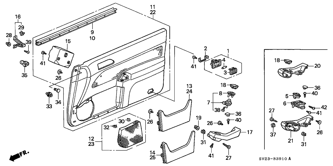 Honda 83509-SV2-A00 Protector, FR. Door