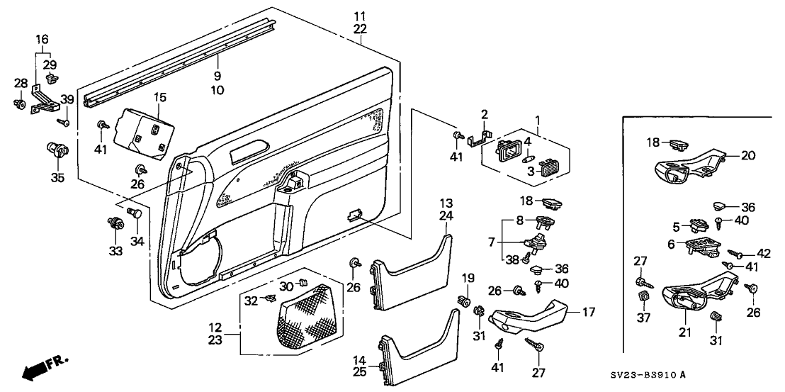 Honda 83501-SV2-A30ZA Base, R. FR. Door *G38L* (JADE GREEN)