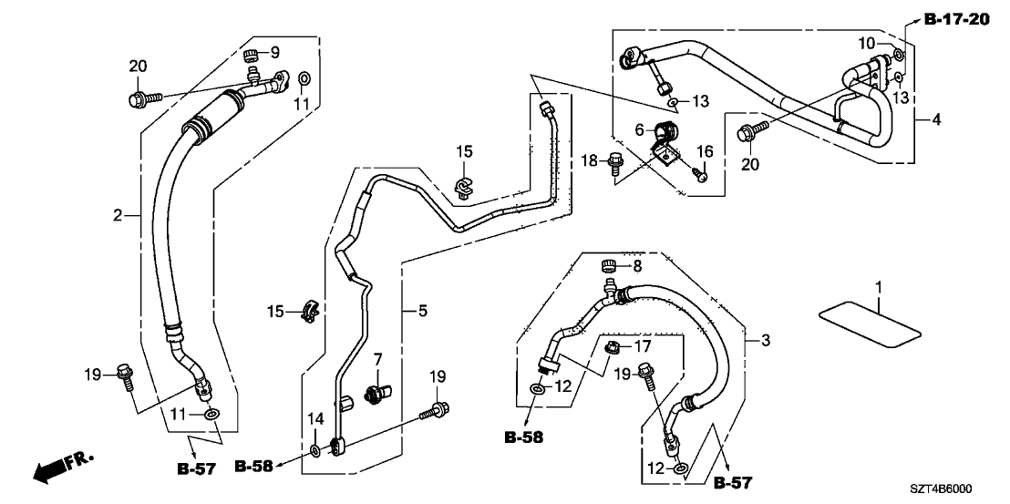 Honda 80050-SZT-A00 Label, Air Conditioner Information (R134A)