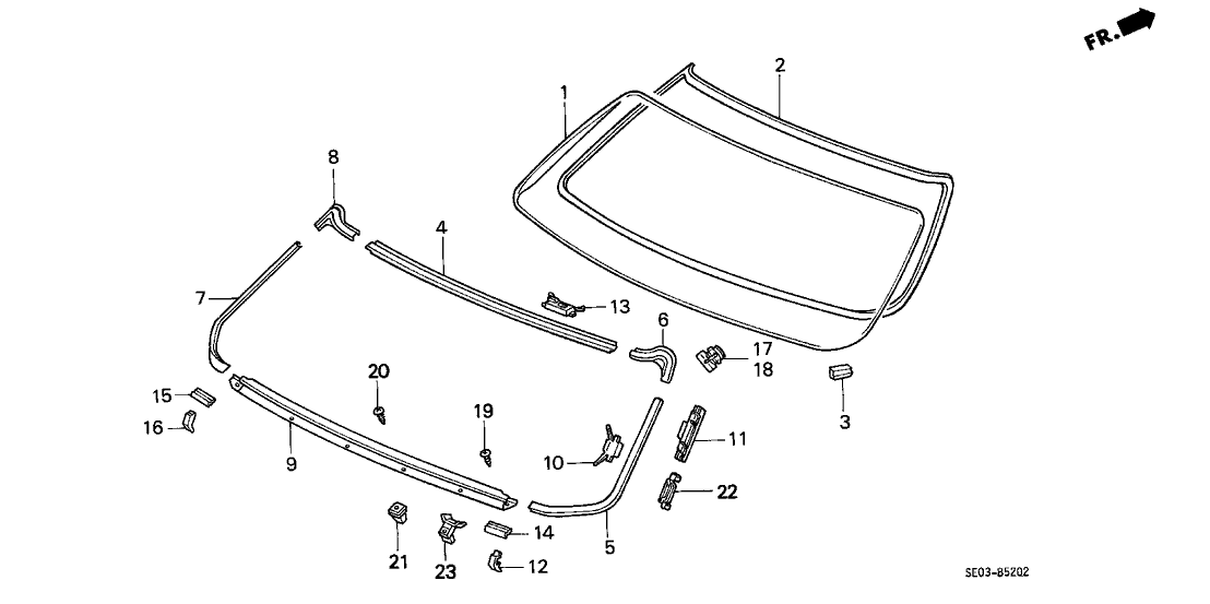Honda 73211-SE5-A03 Glass, RR. Windshield