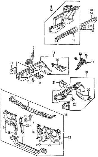 Honda 60810-SA6-671ZZ Bulkhead, Front