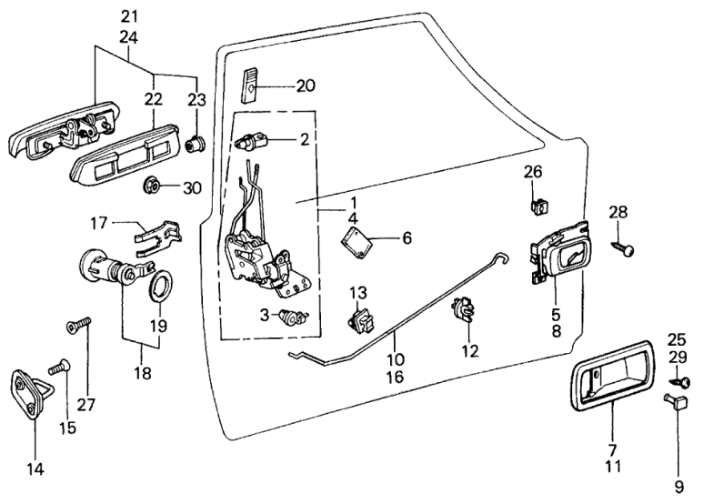 Honda 75565-SA1-003 Rod, L. FR. Door Inside Handle