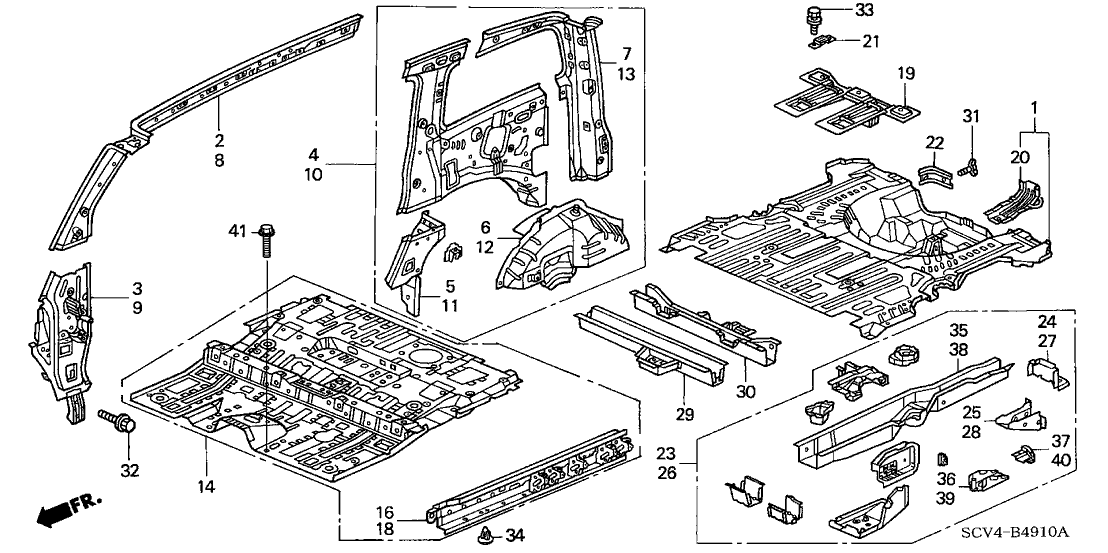 Honda 65678-SCV-A00ZZ Bulkhead, L. RR. Center Beam