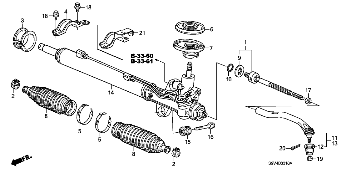 Honda 53601-S9V-A01 Rack, Power Steering