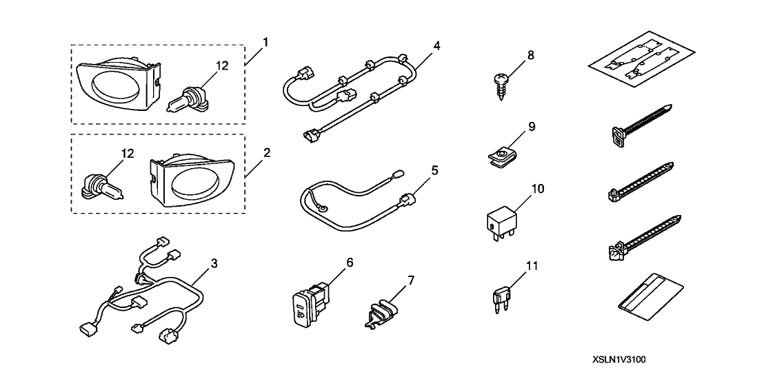 Honda 08V31-SLN-10030 Harn., Fog Swtich