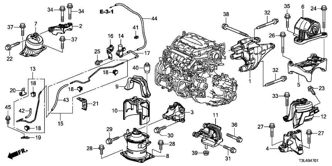 Honda 50931-T3M-A10 Bracket, Electronic Control Mount Solenoid