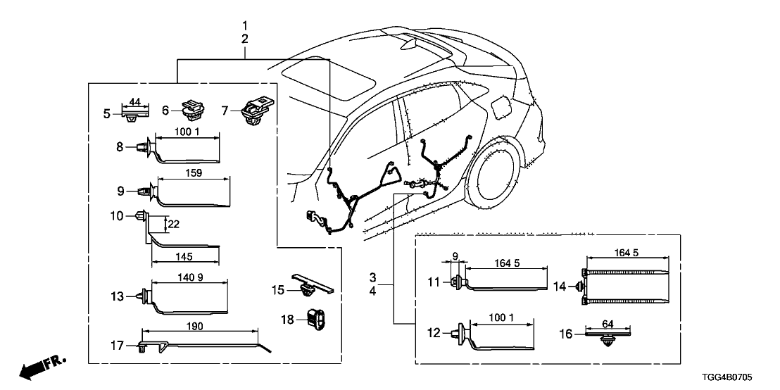 Honda 32754-TGH-A20 Wire Harness, L. RR. Door