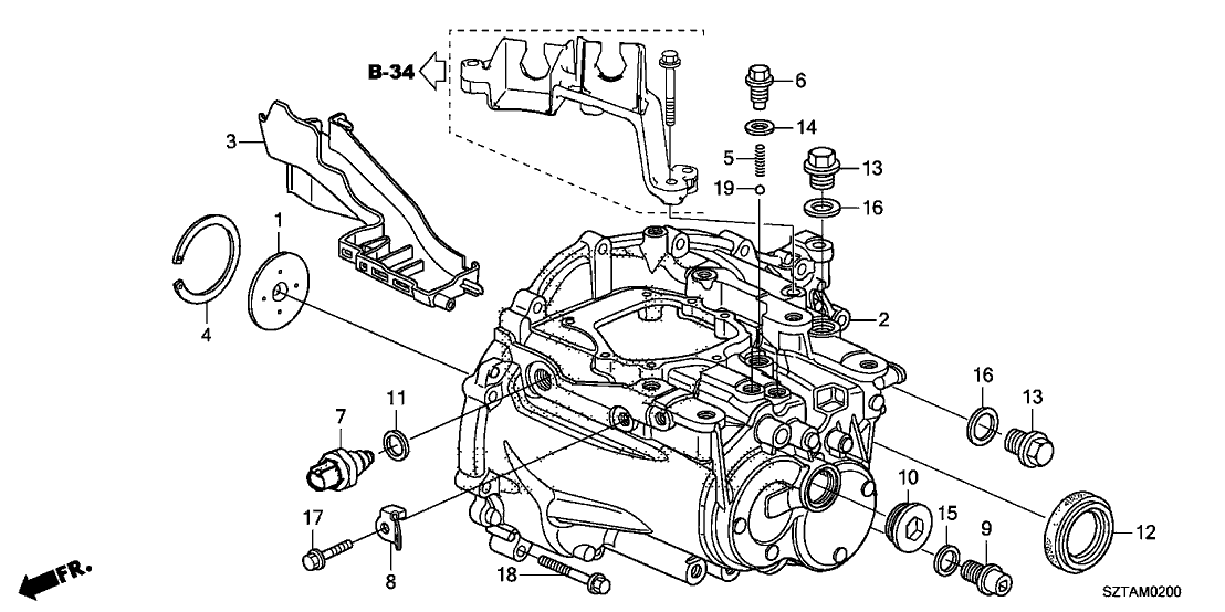 Honda 32744-RTW-J00 Stay, Neutral Swich Wire Harness