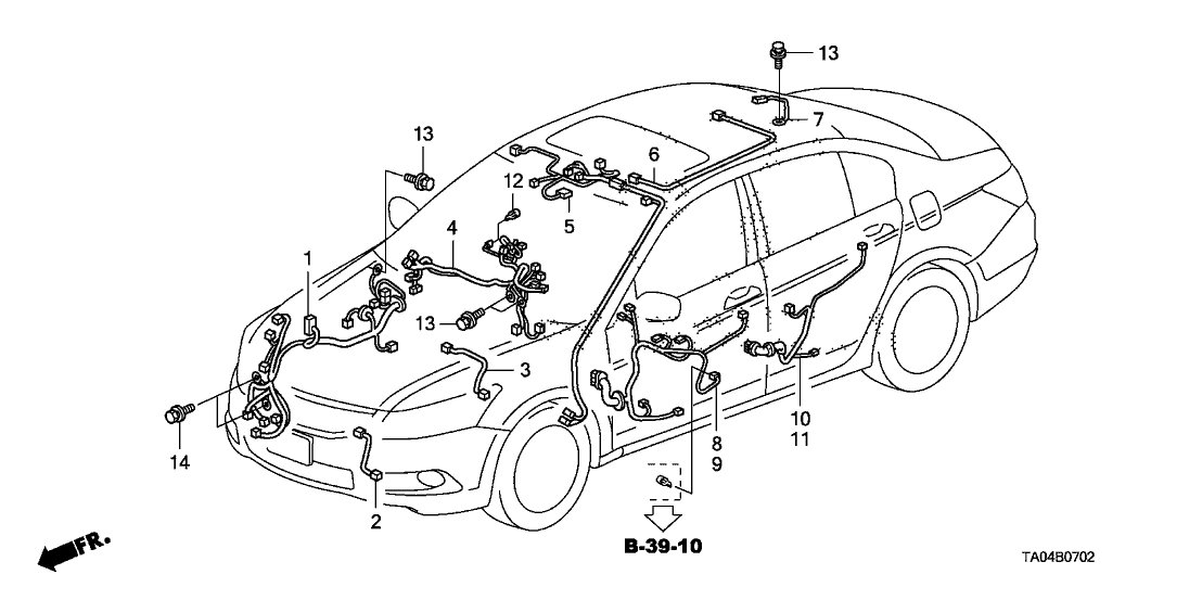 Honda 32155-TA0-A51 Wire, Interior & Sunroof