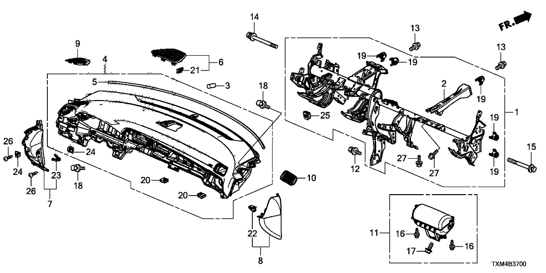 Honda 61310-TXM-A00ZZ BEAM COMP, STRG HANG