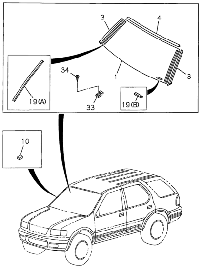 Honda 8-97165-840-1 Seal, Windshield